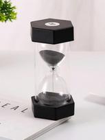 Blue Elf Quicksand 10/20/30/45/50/60 Minute Hourglass Timer Creative Birthday Gift Colorful Hexagonal Hourglasses Chronograph (BLACK,30min) juoda