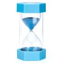 Blue Elf Quicksand 10/20/30/45/50/60 Minute Hourglass Timer Creative Birthday Gift Colorful Hexagonal Hourglasses Chronograph (Blue,5min) mėlyna