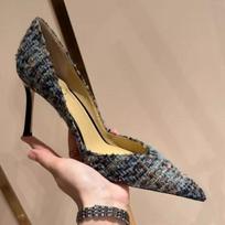 Fashion Women Sexy Party High Heels Bling Red Blue Pumps Lady Glitter Stiletto Sequins Heels 2025 Wedding Shoes 34 black