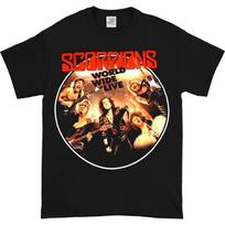 Unisex shirt Cotton Oversize Large Size SCORPIONS WORLD WIDE LIVE BLACK T-SHIRT FULL SIZE L brown