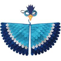 Vibrant Bird Wings And Mask Set Great For Halloween And Other Occasions LightBlue blue