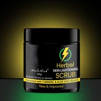 Ambellish® Herbal Skin Lightening Scrub with Turmeric & Aloe Vera Beads, Brightens Skin, De-Tan, Exfoliate, 100g brown