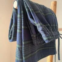Autumn and Winter Pure Cotton Women's Plaid Sleeping Pants 3XL gray