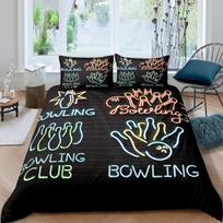 Bowling Sleep Bedding Package, Sports Games Comforter Cover Twin Size Full Size Kids-oriented Boys Girls Children Confetti Colorful Bed Cover Package EU single(135x200cm) gray