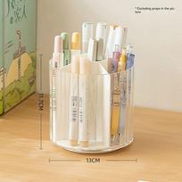 Double Rotation Drawer Pen Holder Desk Stationery Storage Transparent Pen Storage Box INS Style Large Capacity Pencil Container beige