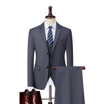 Men's Two-Button Professional Formal Suit Jacket - Casual and Best Man Options Available 2XL [130-145 lbs] gray