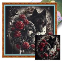 Printed Cross Stitch Kit 40x50cm DIY 11CT Embroidery Craft Set Home Decor