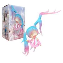 11CM Hatsune Miku Anime Figure Frightened Face Creative Decoration Pendant Cute Girl Model Pendant PVC Cartoon Model Toy Gift With box white
