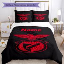 3pcs Custom Name S.L. Benfica Bedding Set Duvet Cover Closure Includes 1 Duvet Cover & 2 Pillowcases, Soft and Comfortable for All Seasons. 135cmx200cm