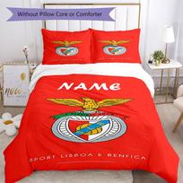 3pcs Custom Name S.L. Benfica Bedding Set Duvet Cover Closure Includes 1 Duvet Cover & 2 Pillowcases, Soft and Comfortable for All Seasons. 140cmx200cm