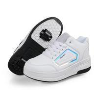 Children's Roller Skates Low-Top Casual Shoes with Wheels Boys Girls Adult Double Wheel Inline Skates General Purpose 41 white