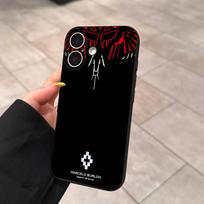 M-MARCELO B-BURLON IPhone 17 16 15 14 13 12 11 Pro Max 13 17Air atsparus smūgiams minkštas telefono dėklas Coque iPhone 17pro max beige