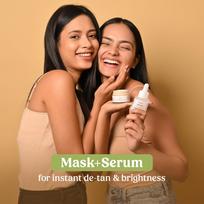 Vilvah Milk Face Combo | Milk Drops Brightening Serum (20ml) + Mud Mask (50g) | De-Tan, Reduce Dark Spots & Pigmentation | Boost Glow & Hydrate Skin black