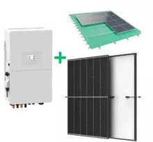 10 kW saulės elektrinės komplektas, Deye hibridinis inverteris + Trina moduliai + tvirtinimo konstrukcija