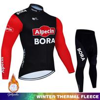 2026 Winter Warm Cycling Clothing Set Thermal Fleece  Men's UCI BORA Bib Man Set Outfit  Mountain Bikes Clothing Bike Sportswear Long Sleeve Asian size - XL