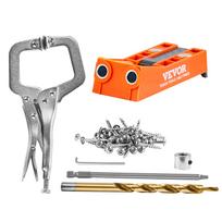SucceBuy 56 Pcs Pocket Hole Jig Mini Jig Pocket Hole System with 9  C-clamp Step Drill Wrench Drill Stop Ring Square Drive Bit spain