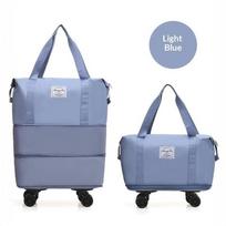 Expandable Rolling Travel Duffel Bag Waterproof Fabric Large Capacity For Trips Daily Travel A7 gray