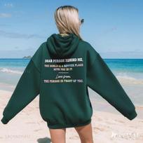 Mental Health Hoodie Dear Person Behind Me Positive Message Autumn and Winter Keep Warm Tracksuit Aesthetic Clothes 2XL gray