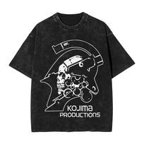 Harajuku Death Stranding Graphic T Shirts Trendy Washed Cotton TShirt for Men Women Clothing Summer Short Sleeve Oversized Tees 2XL gray