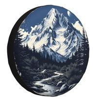 1Pcs Pure Black White PVC PU Leather Spare Tire Cover Mountain River Moon For Suzuki Jimny Jeep Nissan Wheel Covers Accessories 16inch