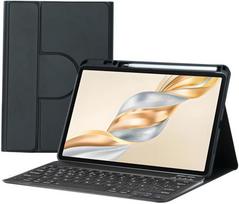 Suderinamas Honor X9 Pro planšetinio kompiuterio dėklas: X8B Oda, Magnetinė klaviatūra, 360° besisukantis akrilas su rašiklio laikikliu. Honor X8b 11-inch (Bottom Pen Slot)