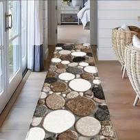 Kaimo akmens tako kilimas Iliuzinis koridoriaus takas 3D kaimo akmens tako kilimai Namų koridoriaus dekoracija Optinės iliuzijos kilimas 40X120CM