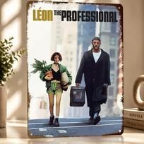 Leonas Professionalas Filmo D Spausdinta Tekstūra Plakatas Personalizuotas Sienų Menas Retro Metaliniai Skardos Ženklai Žaidimų Kambario Dekoravimui Vyras 20x30cm（7.8x11.8inch） white