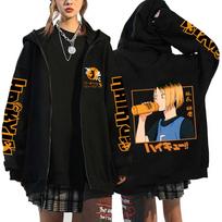 Hot Anime Haikyuu Shoyo Hinata And Tobio Kageyama Printed Hooded Men Women Zipper Hoodies Casual Sweatshirt Harajuku Zip Jacket M white