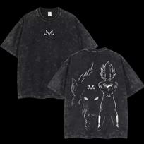 Anime Dragon Ball Cosplay Washed Goku Tshirt Cotton Large Casual Sports Vegeta Gym Tshirt Mens Harajuku Tee Clothing XL black