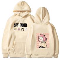 Karštas anime Šnipas x Šeima Anya Forger Graphic Print su gobtuvu Vyriški Moteriški gobtuvai Laisvalaikio gatvės apranga Harajuku Unisex megztinis XXL beige