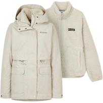 Columbia Casual Outdoor Hooded Fleece Liner 3-In-1 Hiking Jacket Women jackets White WR3825-278 S beige