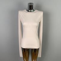 Korean Sexy Sheer Slim-Fit Round Neck Base T-Shirt S white