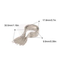 Stylish Stainless Steel Finger Ring Gold Silver Chain Tassel Charm Open Rings Stackable Adjustable Chain Ring Gift gray