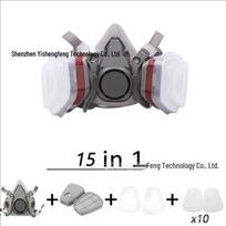 Gas Mask 6200: Spray Paint, Pesticide Application, Decoration, Grinding, Chemical, Firefighting, Dust Protection gray