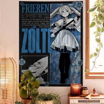 Japanese Anime Frieren Anime Tapestry Hanging Tarot Hippie Wall Rugs Dorm Home Decor 125x150cm (50x60in) gray