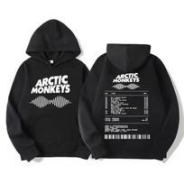 Retro roko Arctic Monkeys muzikos albumas Grafiniai gobtuvai Vyriški vintažinis negabaritinis Hip Hop Hoodie Punk megztinis Tour Dvipusis S gray