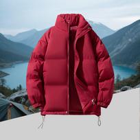 Men's Fleece-Lined Down Cotton Jacket - Loose Style With Zip Pockets, Warm, Casual & Versatile XL