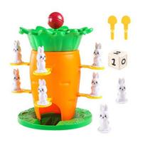 Carrot Balance Tower Toy with Mini Rabbit Logic Thinking Focus Training Kids Interactive Balance Board Game Toddlers Boys Girls Educational Balance 1 Set green