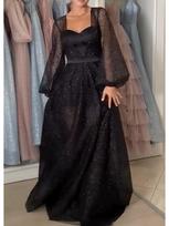 European & American Women's Sexy Mesh Spliced Long-Sleeve Dress XXL gray