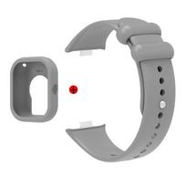 2 viename dėklas + dirželis Redmi Watch 5/4 laikrodžiui Aukštos kokybės silikoninis laikrodžio apsauginis korpusas ir apyrankė Viena spalva Redmi Watch 4 For Redmi Watch 5 4 gray