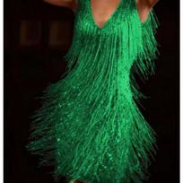 Women's Sexy Sparkly Sequin Fringe Mini Dress V Neck Backless Slim Fit Bodycon Pencil Dress Glitter Cocktail Party Club Night Out Dance Dress XXXL