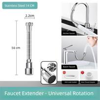Stainless Steel Faucet Extender 360° Rotation Anti-Splash Head Extension Hose Universal Bendable Anti-Splash Nozzle