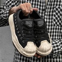 New niche design shell head heightened platform dissolving shoes sports and leisure shoes lace-up board shoes 43 gray