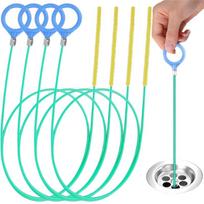 Heavy Duty Drain Cleaner Spirals 4Pack Flexible Clog Removal Tool for Sink Shower Tub Pipe Cleaning Rods for Home Use blue