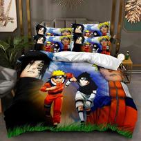 Naruto Uzumaki rašto patalynės komplektas Anime spausdinama poliesterio užvalkalų komplektas 3 dalių Vaikams Suaugusiems Dvigulė Twin King AU Single140x210cm