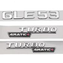 Raidinis Automobilio Sparno Galinės Bagažinės Ženkliukas Lipdukas Logotipas GLE53 Turbo 4MATIC Emblema Mercedes Benz GLE 53 AMG W167 W166 Priedams XH4 TURBO 4MATIC P 2pcs