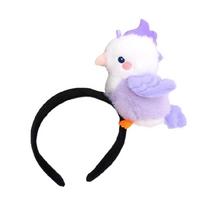 Stylish Anime Bird Hair Hoop Adorable Parrot Eye-catching Headpiece Green Headwear for Halloween Cosplay Role white