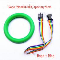 Vaikų lauko saugos traukimo virvė darželio išvykoms Green; 9 Rings
