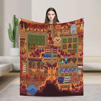 Stardew Valley Blanket Quality Soft Bedding Throws Winter Travel Office Couch Chair Graphic Bedspread Size: 75*100cm, Weight: 230 GSM brown
