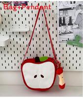 Nylon Cute Apple Shape Crossbody Bag For Daily Casual Women raudona
